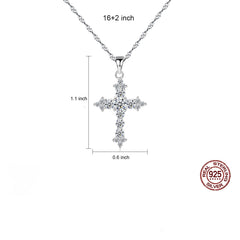 Aetolia 925 Sterling Silver 18K Gold Plated Fleurette Cross Pendant Necklace SN0314