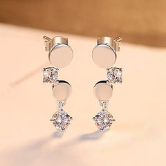 Aetolia 925 Sterling Silver 18K Gold Plated Round Disc Dangle Stud Earrings SE0264