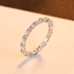 Aetolia 925 Sterling Silver 18K Gold Plated Oval CZ Diamond Stackable Ring SR0373