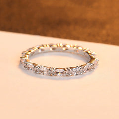 Aetolia 925 Sterling Silver 18K Gold Plated Oval CZ Diamond Stackable Ring SR0373