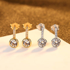 Aetolia 925 Sterling Silver 18K Gold Plated Round Bezel Set Halo Stud Earrings SE0466