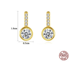 Aetolia 925 Sterling Silver 18K Gold Plated Round Bezel Set Halo Stud Earrings SE0466