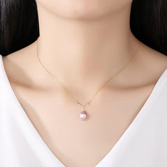 Aetolia 925 Sterling Silver Natural Freshwater Pearl Necklace Deer Antler Pendant Necklace FN0298