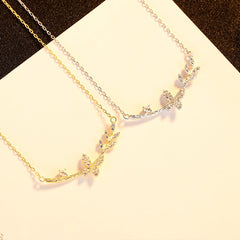 Aetolia 925 Sterling Silver 18K Gold Plated Exquisite Butterfly Pendant Necklace FN0317