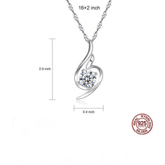 Aetolia 925 Sterling Silver 18K Gold Plated Heart Solitaire Cubic Zirconia Pendant Necklace SN0700