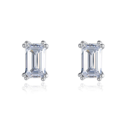 Aetolia 925 Sterling Silver 18K Gold Plated Rectangle Emerald Cut Stud Earrings SE20052104