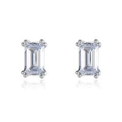Aetolia 925 Sterling Silver 18K Gold Plated Rectangle Emerald Cut Stud Earrings SE20052104