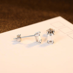 Aetolia 925 Sterling Silver 18K Gold Plated Rectangle Emerald Cut Stud Earrings SE20052104