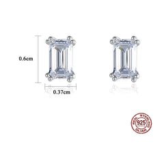 Aetolia 925 Sterling Silver 18K Gold Plated Rectangle Emerald Cut Stud Earrings SE20052104