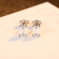 Aetolia 925 Sterling Silver 18K Gold Plated Rectangle Emerald Cut Stud Earrings SE20052104