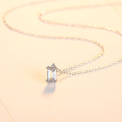 Aetolia 925 Sterling Silver 18K Gold Plated Emerald Cut Pendant Necklace SN20052105