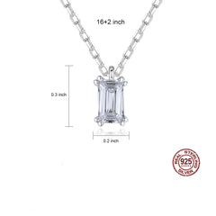 Aetolia 925 Sterling Silver 18K Gold Plated Emerald Cut Pendant Necklace SN20052105
