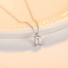 Aetolia 925 Sterling Silver 18K Gold Plated Emerald Cut Pendant Necklace SN20052105