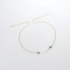 Aetolia 925 Sterling Silver 18K Gold Plated Arrow Long Line Dangle Earrings SE-511