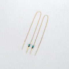 Aetolia 925 Sterling Silver 18K Gold Plated Arrow Long Line Dangle Earrings SE-511