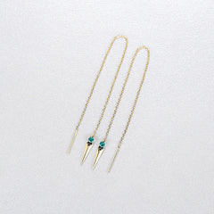 Aetolia 925 Sterling Silver 18K Gold Plated Arrow Long Line Dangle Earrings SE-511