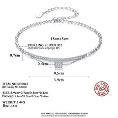 Aetolia 925 Sterling Silver 18K Gold Plated Cylinder Cubic Zirconia Adjustable Bead Bracelet SB0041