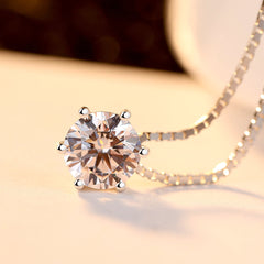 Aetolia 925 Sterling Silver 18K Gold Plated Classic Round Solitaire Pendant Necklace SN0014