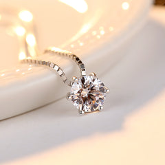 Aetolia 925 Sterling Silver 18K Gold Plated Classic Round Solitaire Pendant Necklace SN0014