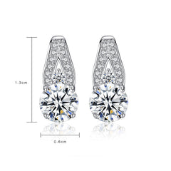 Aetolia 925 Sterling Silver 18K Gold Plated 2 Round Halo CZ Diamond Solitaire Stud Earrings SE0032