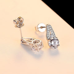 Aetolia 925 Sterling Silver 18K Gold Plated 2 Round Halo CZ Diamond Solitaire Stud Earrings SE0032