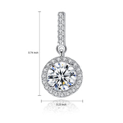 Aetolia 925 Sterling Silver 18K Gold Plated Round Halo Drop Dangle Stud Earrings SE0052