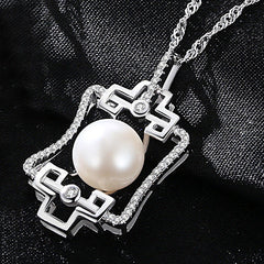 Aetolia 925 Sterling Silver Natural Freshwater Pearl Necklace Vintage Bohemian Pendant Necklace FN0021