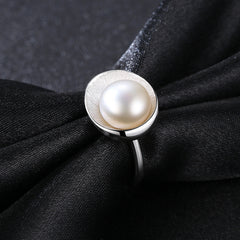 Aetolia 925 Sterling Silver Natural Freshwater Pearl Rings Shell Shaped Adjustable Open Ring FR0006