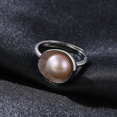 Aetolia 925 Sterling Silver Natural Freshwater Pearl Rings Shell Shaped Adjustable Open Ring FR0006