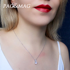 Aetolia 925 Sterling Silver 18K Gold Plated Elegant 4 Prongs Round Cut Solitaire Pendant Necklace SN0042