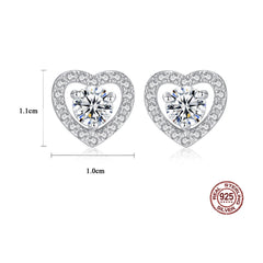 Aetolia 925 Sterling Silver 18K Gold Plated Hollow Love Heart Halo Stud Earrings SE0103