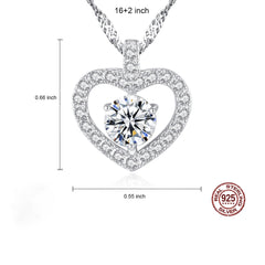 Aetolia 925 Sterling Silver 18K Gold Plated Heart Round Solitaire Pendant Necklace SN0098