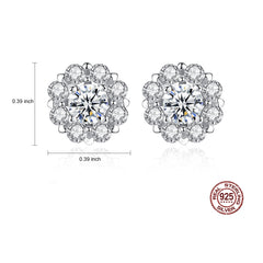 Aetolia 925 Sterling Silver 18K Gold Plated Flower Halo Stud Earrings SE0070