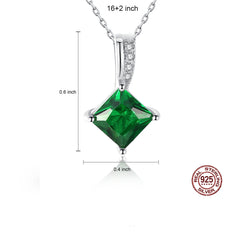 Aetolia 925 Sterling Silver 18K Gold Plated Elegant Emerald CZ Diamond Pendant Necklace SN0047
