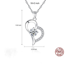 Aetolia 925 Sterling Silver 18K Gold Plated Dainty Heart Simulated Pendant Necklace SN0103