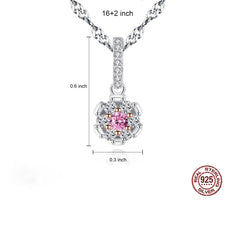 Aetolia 925 Sterling Silver 18K Gold Plated Pink Flower Pistil Pendant Necklace SN0078