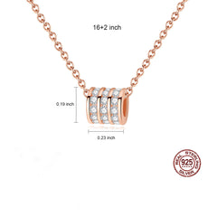 Aetolia 925 Sterling Silver 18K Gold Plated Rose Gold Roller Pendant Necklace SN0076
