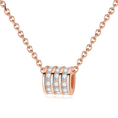 Aetolia 925 Sterling Silver 18K Gold Plated Rose Gold Roller Pendant Necklace SN0076