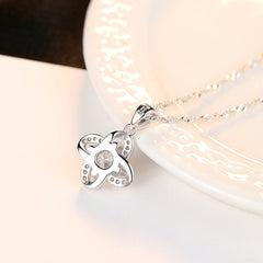 Aetolia 925 Sterling Silver 18K Gold Plated Exquisite Flower Pendant Necklace SN0089