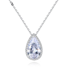 Aetolia 925 Sterling Silver 18K Gold Plated Teardrop Halo Pendant Necklace SN0081