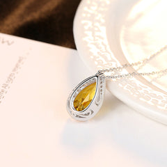 Aetolia 925 Sterling Silver 18K Gold Plated Teardrop Halo Pendant Necklace SN0081