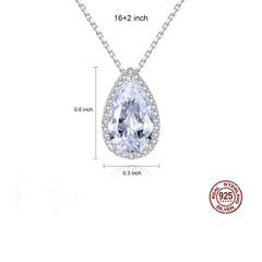 Aetolia 925 Sterling Silver 18K Gold Plated Teardrop Halo Pendant Necklace SN0081