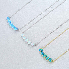 Aetolia 925 Sterling Silver Opal Necklace 5 Balls Opal Pendant Necklace SN0272
