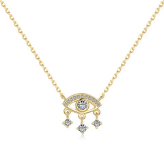 Aetolia 925 Silver Custom Dainty 18K Gold Plated Necklace Wholesale Minimalist Devil Eye Tassel Charm Pendant For Women Necklaces