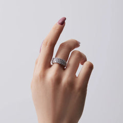 Aetolia High End Wholesale Custom Diamond Jewelry S925 Sterling Silver Wedding Ring Band Round Cut Engagement Rings For Women