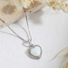 Aetolia Dainty Layering heart shape Choker Custom Charm Women Jewelry 18k Gold Plated blue Opal Pendant Necklaces for women