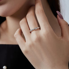 Aetolia Hypoallergenic 18K Gold Plated Diamond Wedding Jewelry Marquise Promise Wedding Engagement Ring Eternity Band Rings For Women