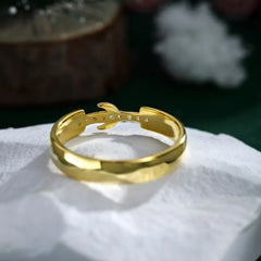 Aetolia Christmas Gift 18K Gold Plated Classic Trendy Cubic Zirconia 925 Sterling Silver Jewelry Engraved Moon Band Rings For Women