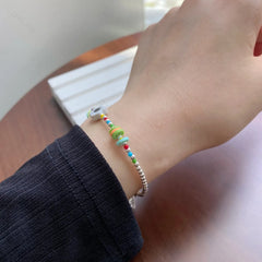 Aetolia Summer Fine Jewelry Colorful Stone Adjustable Stackable Tennis 925 Sliver Bracelet Women Beaded Bracelets Bangles