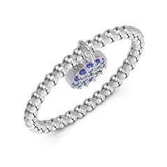 Aetolia New Arrival S925 Sterling Silver Beads Elastic Ring Cz Zircon Pendant Charm Blue Devil Eye Rings For Women Gifts
